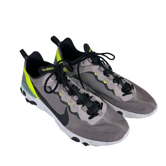 Nike React Element 55 Pumice Fabric Lace Up Lightweight Tennis Shoes Mens Sz 10 - Picture 1 of 8